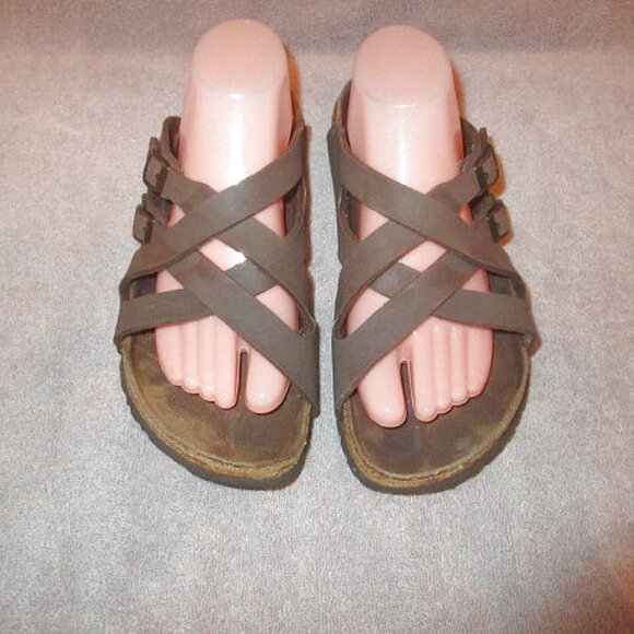 Birkenstock Birkis Florida Sandals Size 9 Cork Leather Comfort Slip On Slide - Picture 2 of 13